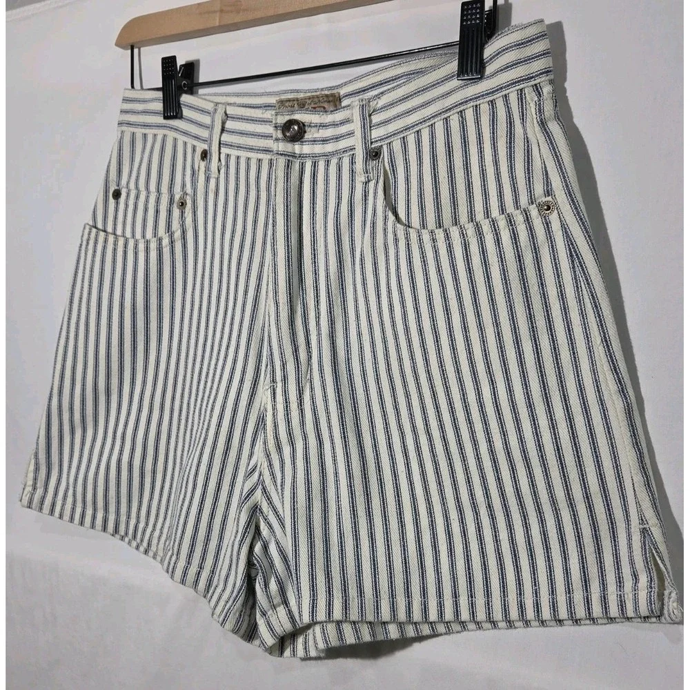 Y2K Express Jeans Hickory Striped‎ Womens Shorts 9/10 Waist Sz 29